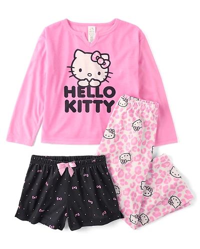 Girls Hello Kitty® Leopard 3-Piece Pajama Set
