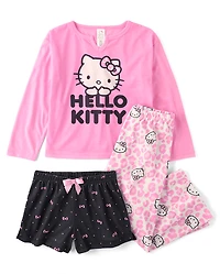 Girls Hello Kitty® Leopard 3-Piece Pajama Set