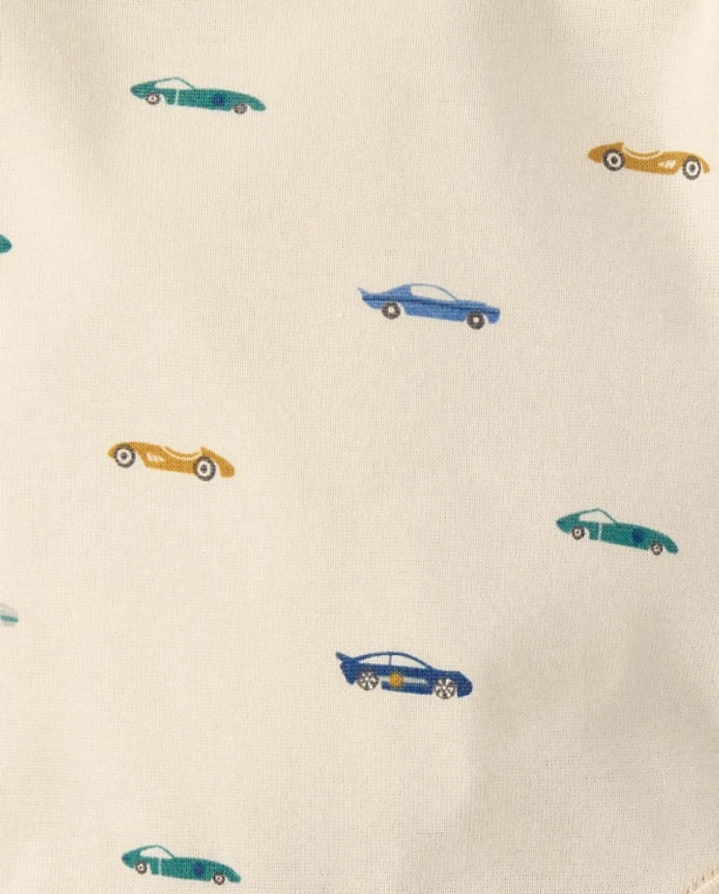 Baby Boys Embroidered Racecar Vest 3-Piece Playwear Set