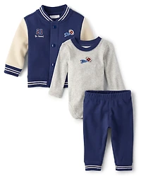 Baby Boys Varsity 3-Piece Playwear Set