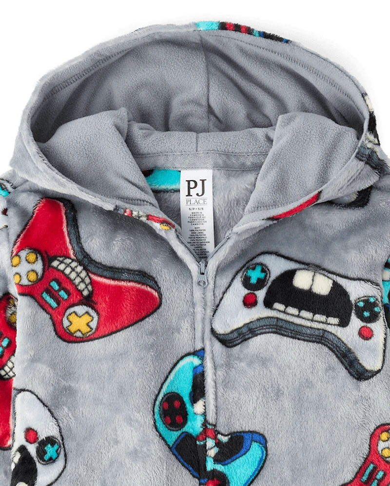 Pyjama une pièce pour garçon, inspiré des jeux vidéo - Douceur polaire