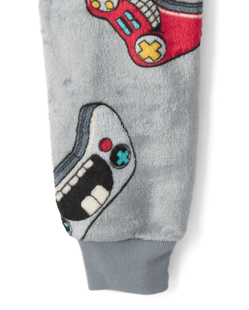 Boys Video Game One Piece Pajamas - Cozy Fleece