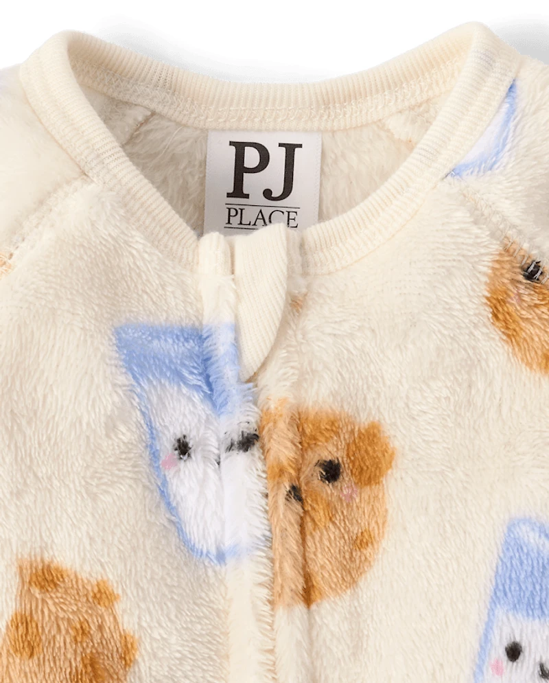 Baby And Toddler Milk Cookies Footed One Piece Pajamas - Cozy Fleece