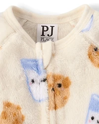 Baby And Toddler Milk Cookies Footed One Piece Pajamas - Cozy Fleece