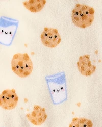 Baby And Toddler Milk Cookies Footed One Piece Pajamas - Cozy Fleece