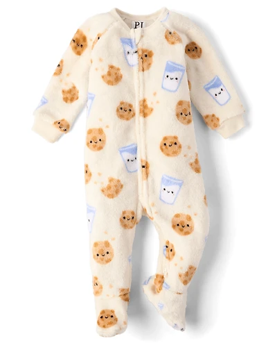 Pyjama une pièce pour bébé et tout-petit « Lait biscuits » - Polaire douce