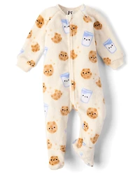 Pyjama une pièce pour bébé et tout-petit « Lait biscuits » - Polaire douce