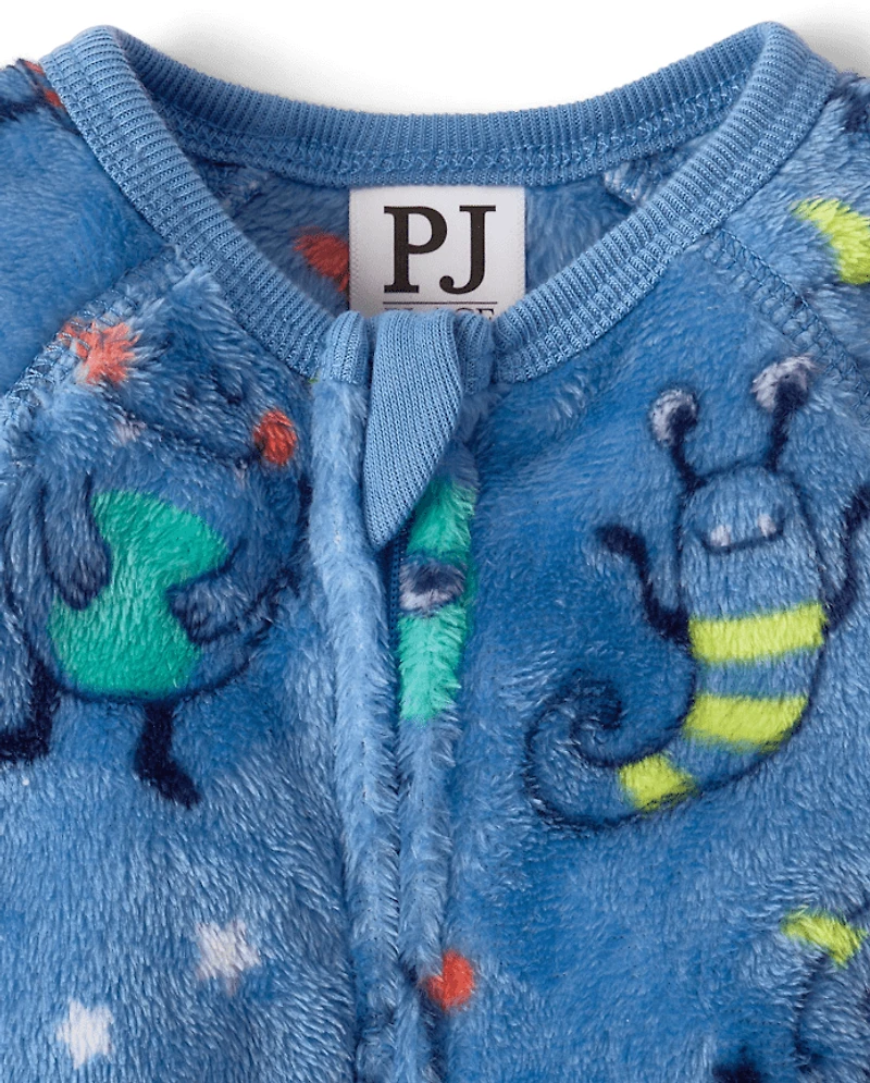 Baby And Toddler Boys Monster Footed One Piece Pajamas - Cozy Fleece