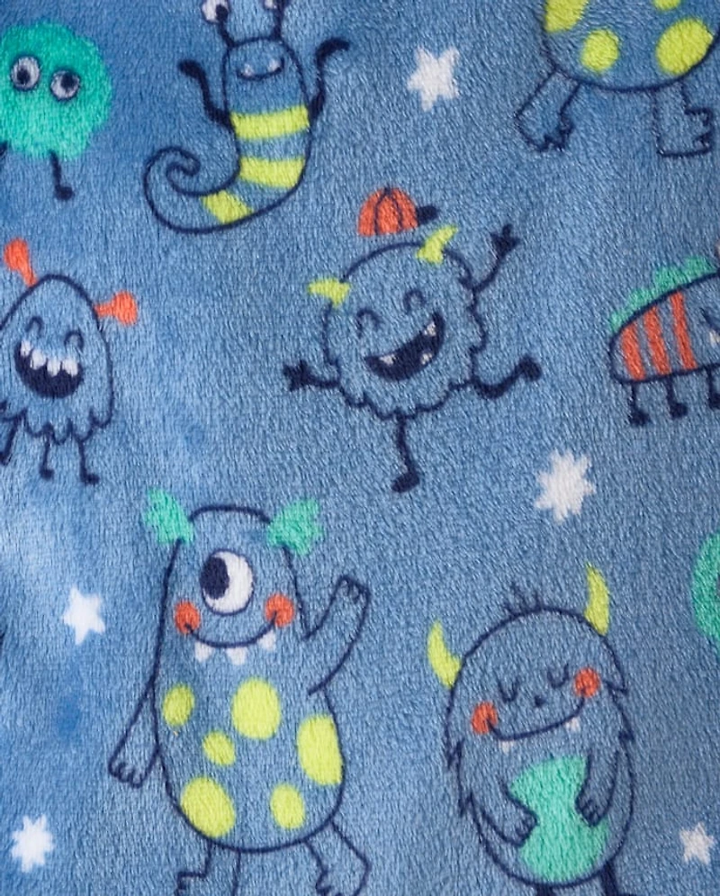 Baby And Toddler Boys Monster Footed One Piece Pajamas - Cozy Fleece