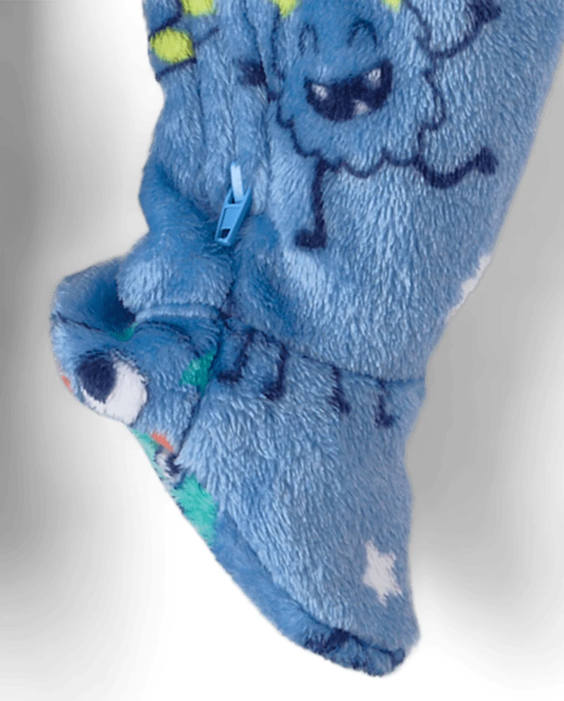 Baby And Toddler Boys Monster Footed One Piece Pajamas - Cozy Fleece