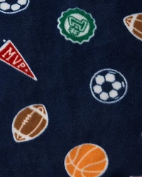 Baby And Toddler Boys Sports Dream Fleece Footed One Piece Pajamas