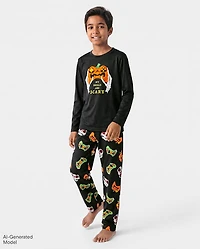 Boys Glow Halloween Video Game Pajamas