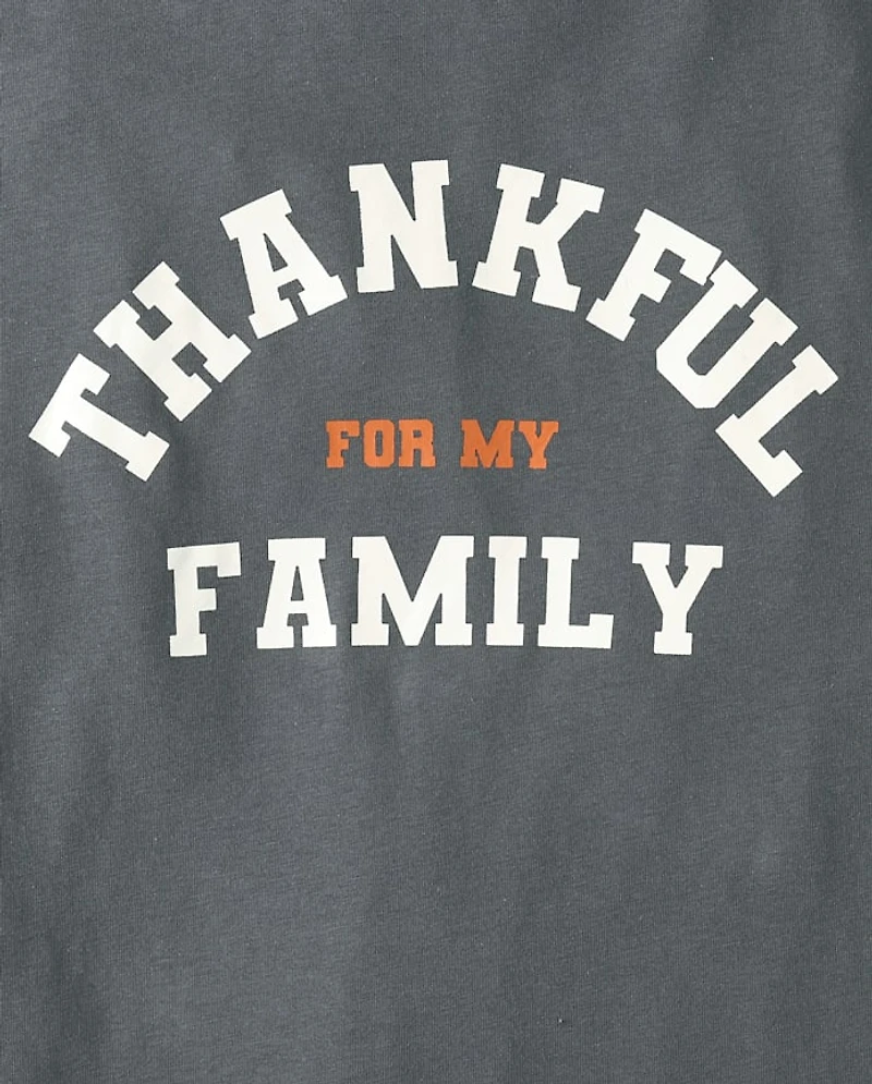 Adult Matching Family Thankful Cotton And Dream Fleece Pajamas