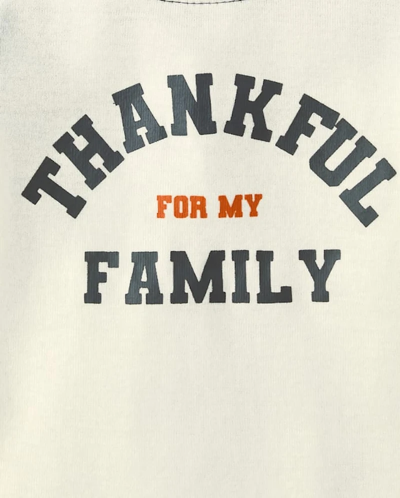 Baby And Toddler Matching Family Thankful Cotton Fleece Pajamas