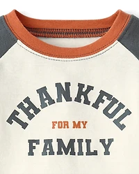 Baby And Toddler Matching Family Thankful Cotton Fleece Pajamas