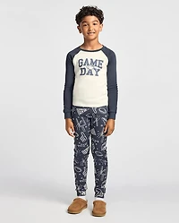 Boys Game Day Football Snug Fit Cotton Pajamas