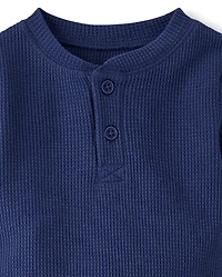 Baby Boys Thermal Henley Romper