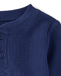 Baby Boys Thermal Henley Romper