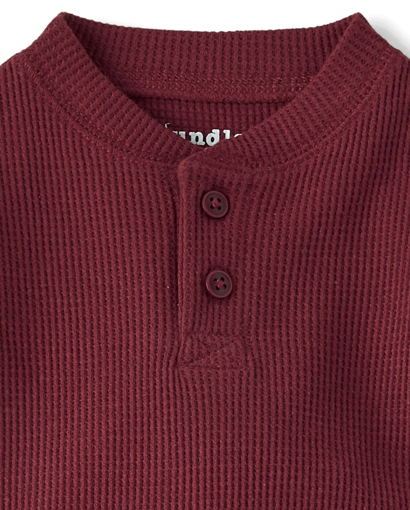 Baby Boys Thermal Henley Romper