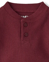 Baby Boys Thermal Henley Romper