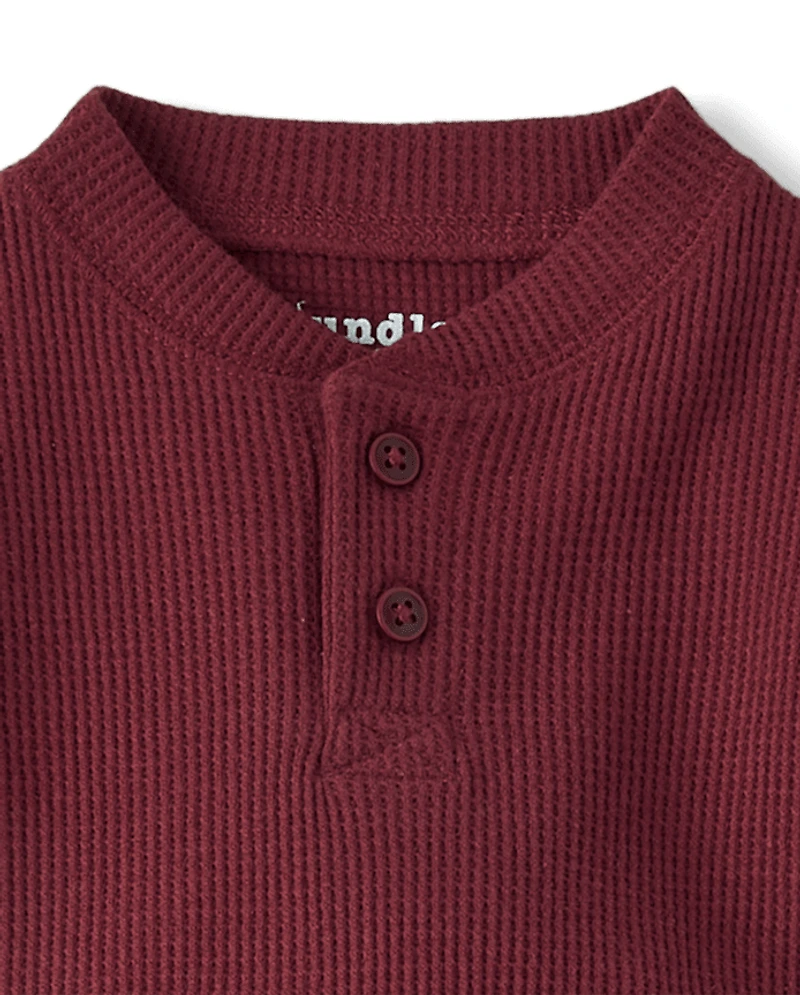 Baby Boys Thermal Henley Romper