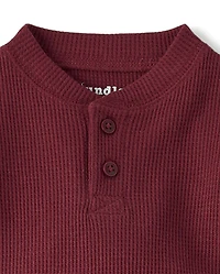 Baby Boys Thermal Henley Romper