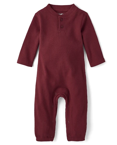 Baby Boys Thermal Henley Romper