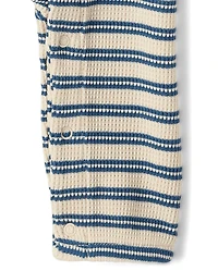 Baby Boys Striped Thermal Henley Romper