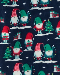 Pyjamas de Noël assortis pour adultes, en coton et polaire, avec des gnomes.