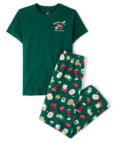 Mens Matching Family Santa Letter Cotton And Dream Fleece Pajamas