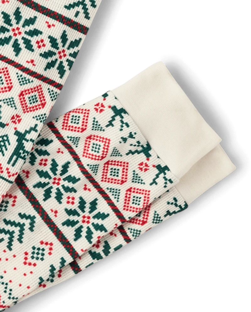 Pyjamas Henley thermiques assortis pour toute la famille, motif Fair Isle, Noël