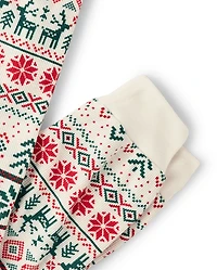 Pyjamas Henley thermiques assortis pour toute la famille, motif Fairisle de Noël, femmes