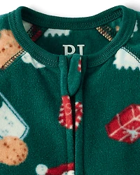 Baby And Toddler Matching Family Santa Letter Dream Fleece Footed One Piece Pajamas