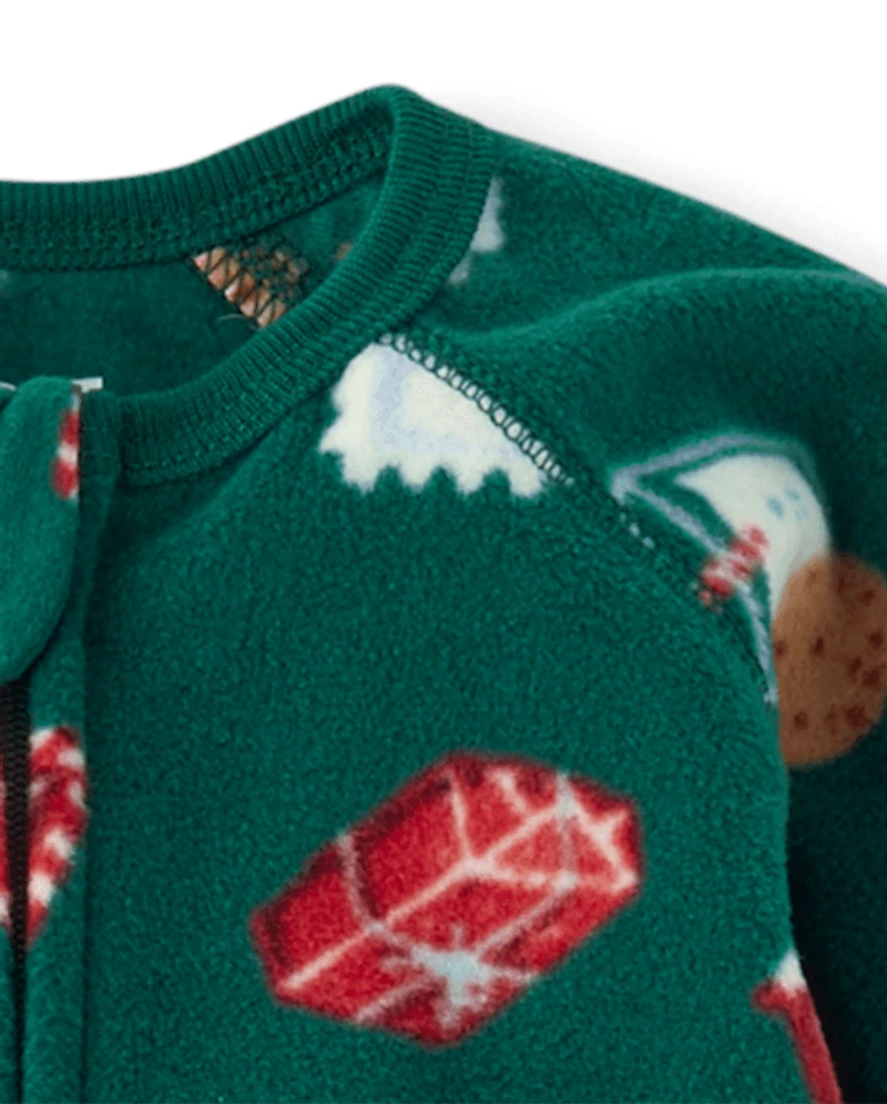 Baby And Toddler Matching Family Santa Letter Dream Fleece Footed One Piece Pajamas