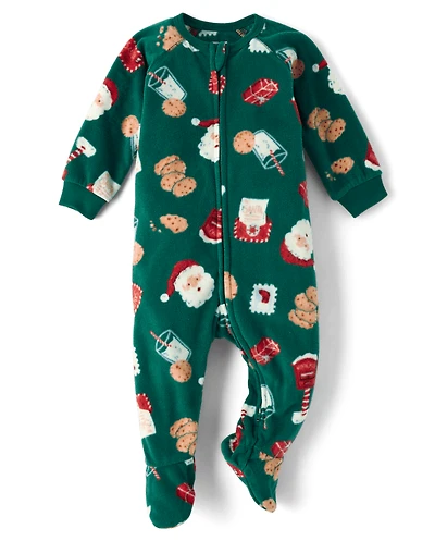 Baby And Toddler Matching Family Santa Letter Dream Fleece Footed One Piece Pajamas
