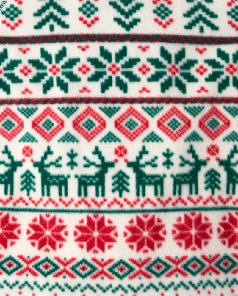 Baby And Toddler Matching Family Christmas Fairisle Dream Fleece Footed One Piece Pajamas
