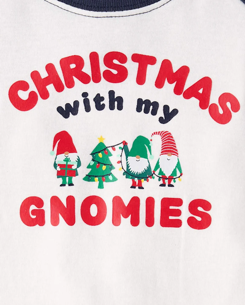 Baby And Toddler Matching Family Christmas Gnomies Cotton Dream Fleece Pajamas