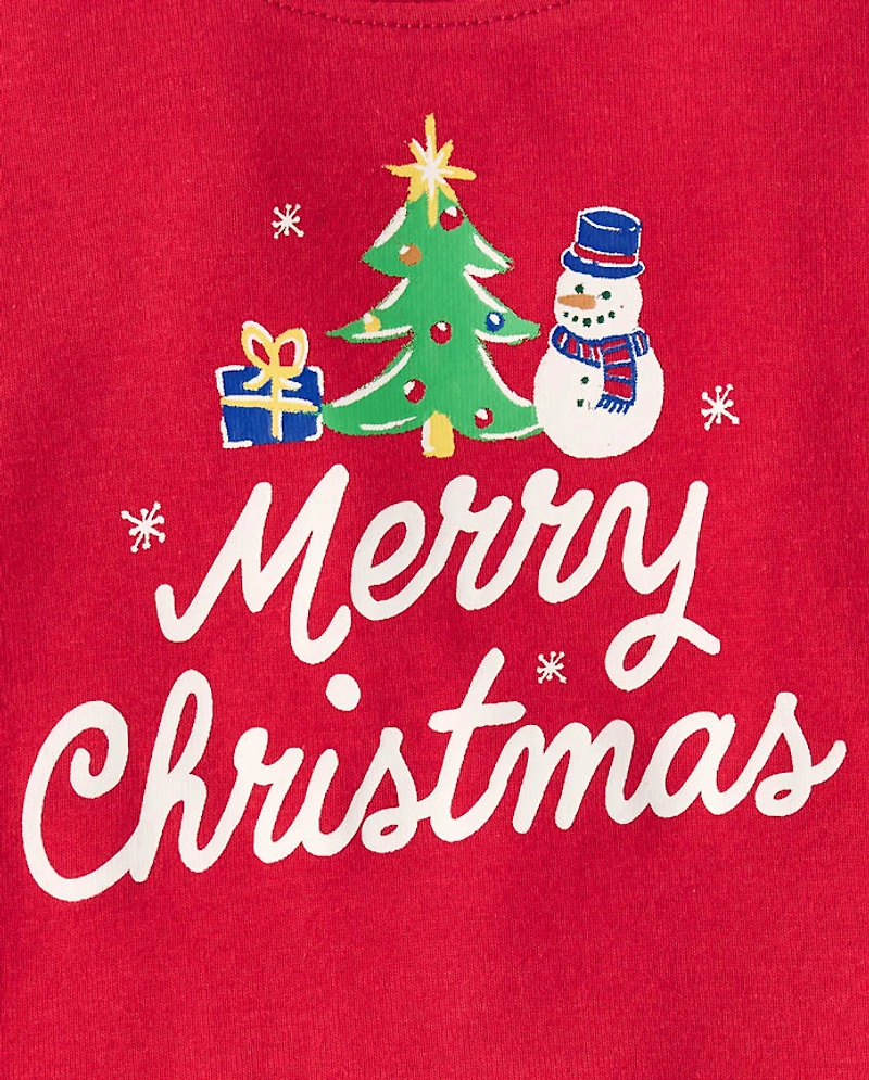 Baby And Toddler Matching Family Merry Christmas Cotton Dream Fleece Pajamas