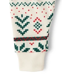 Baby And Toddler Matching Family Christmas Fairisle Thermal Henley Pajamas