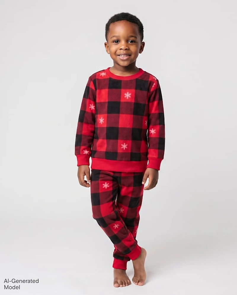Pyjamas assortis pour bébés et jeunes enfants en polaire à carreaux Buffalo Dream toute la famille