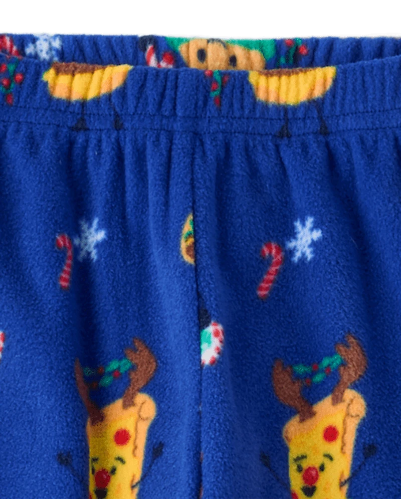 Pyjama en polaire pour garçon, motif « Rêve de nourriture Noël ».