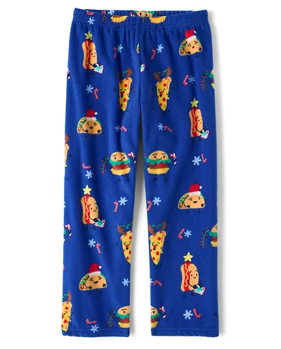 Pyjama en polaire pour garçon, motif « Rêve de nourriture Noël ».