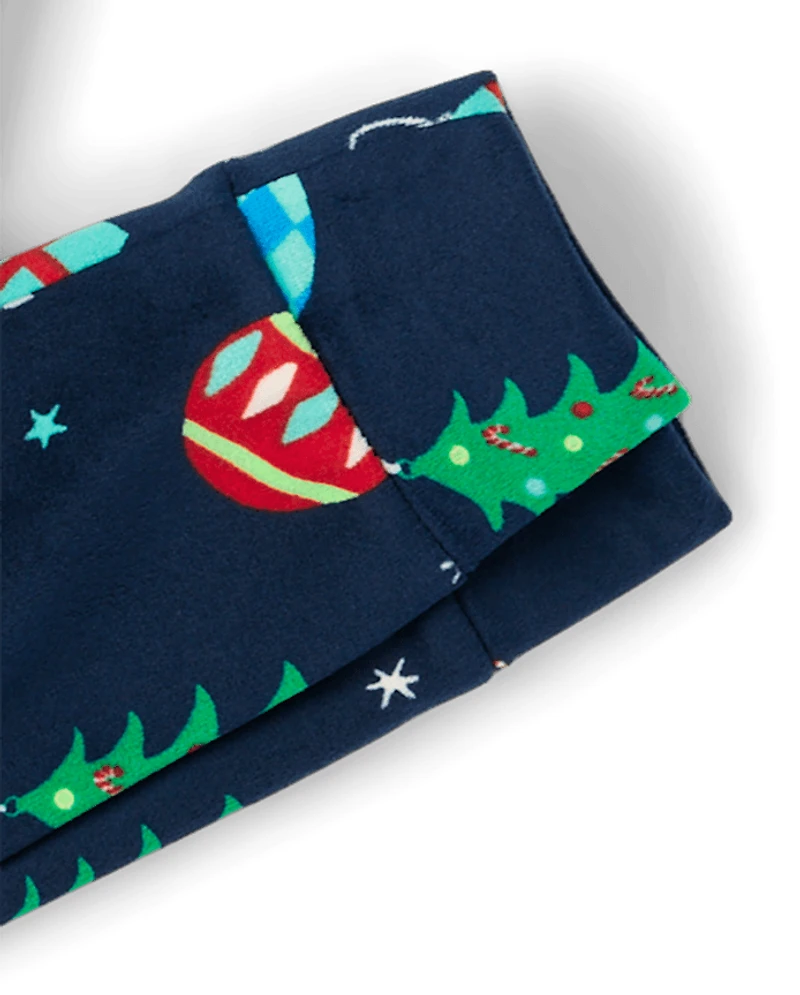 Boys Christmas Ornament Velour Pajamas