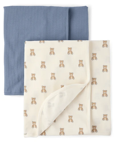 Baby Boys Bear Swaddle Blanket 2-Pack