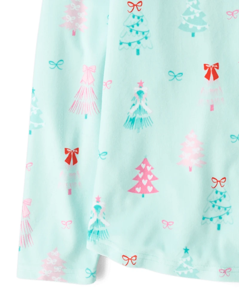 Womens Mommy And Me Christmas Tree Velour Button Front Pajamas