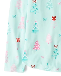 Womens Mommy And Me Christmas Tree Velour Button Front Pajamas