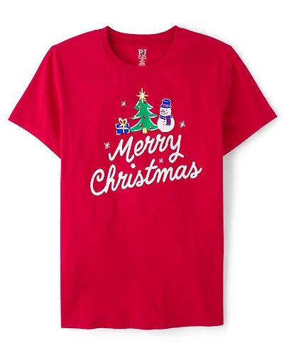 Adult Matching Family Merry Christmas Pajama Top