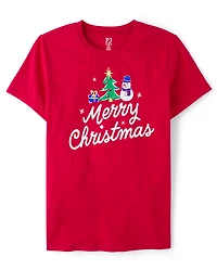 Adult Matching Family Merry Christmas Pajama Top