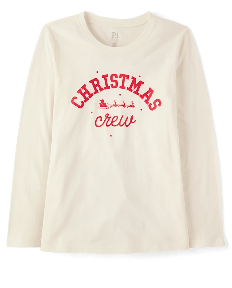 Womens Matching Family Christmas Crew Pajama Top