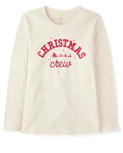 Womens Matching Family Christmas Crew Pajama Top